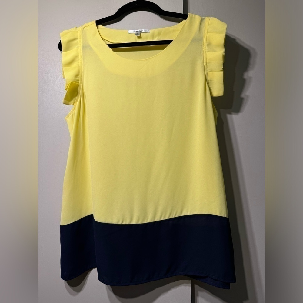 NEW Papaya Yellow/Blue Blouse